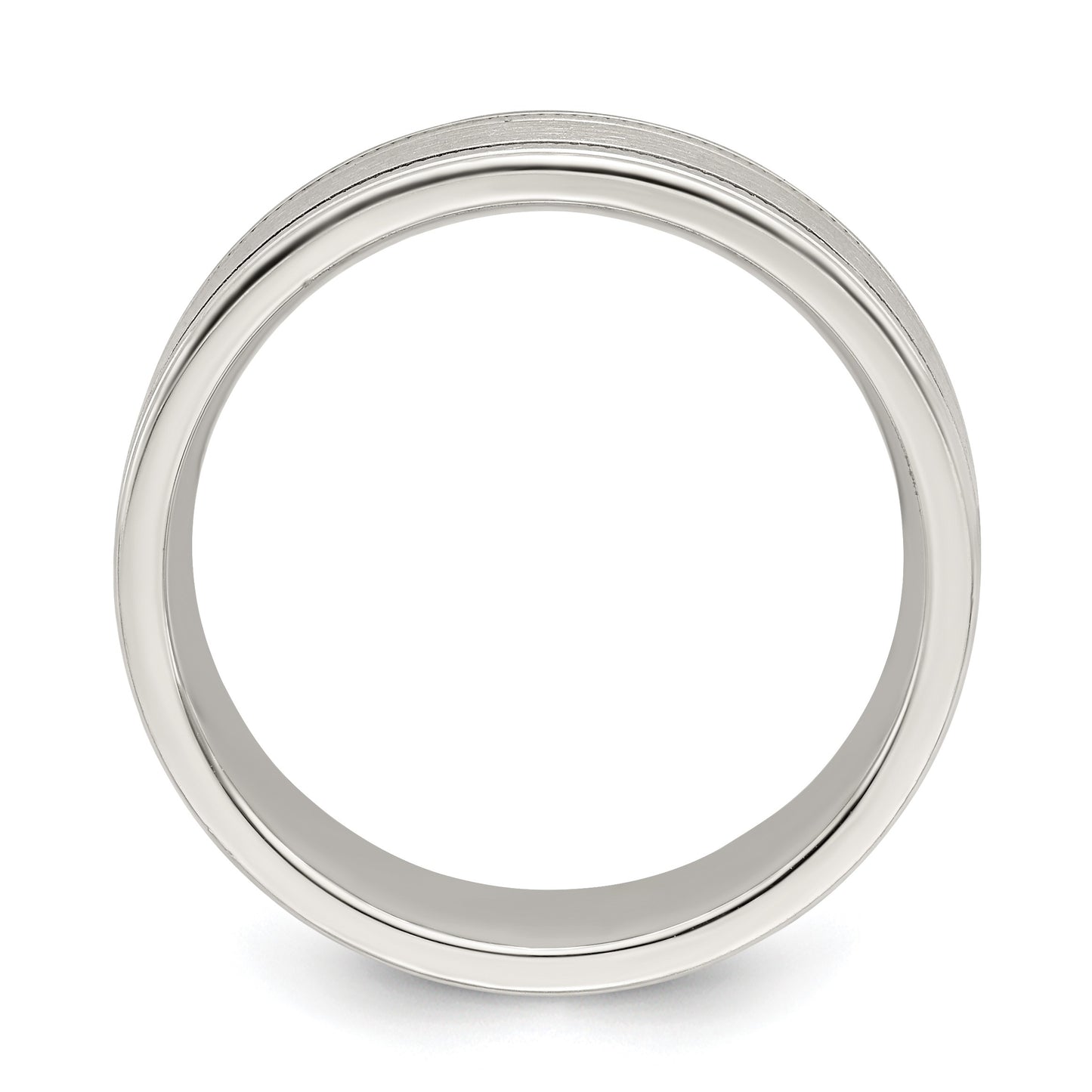Sterling Silver 6mm Brushed Flat Milgrain Grooved Edge Fancy Band Size 8.5