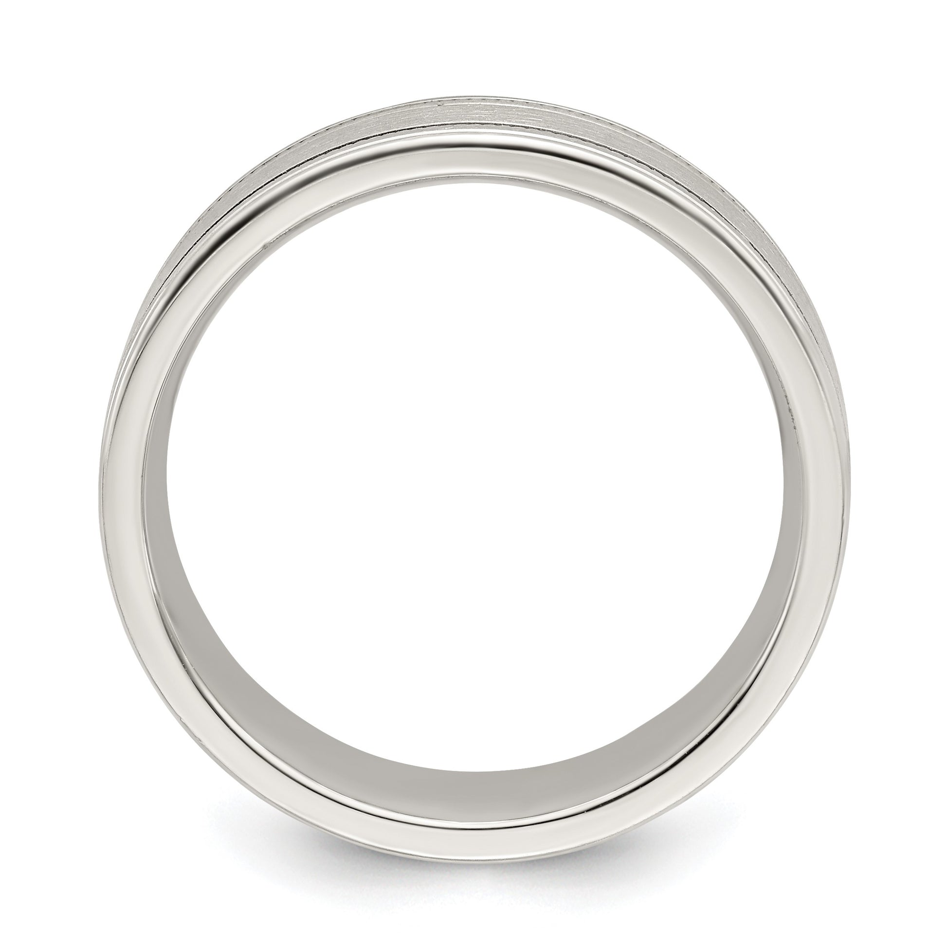 Sterling Silver 6mm Brushed Flat Milgrain Grooved Edge Fancy Band Size 10