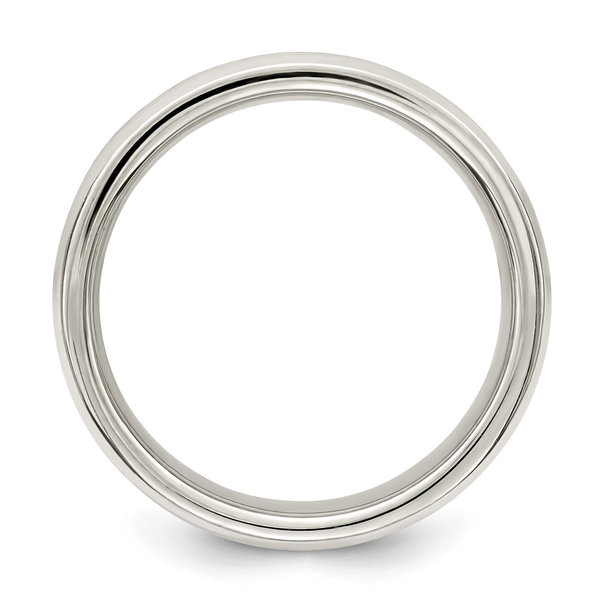Sterling Silver 6mm Polished Flat Grooved Fancy Band Size 11