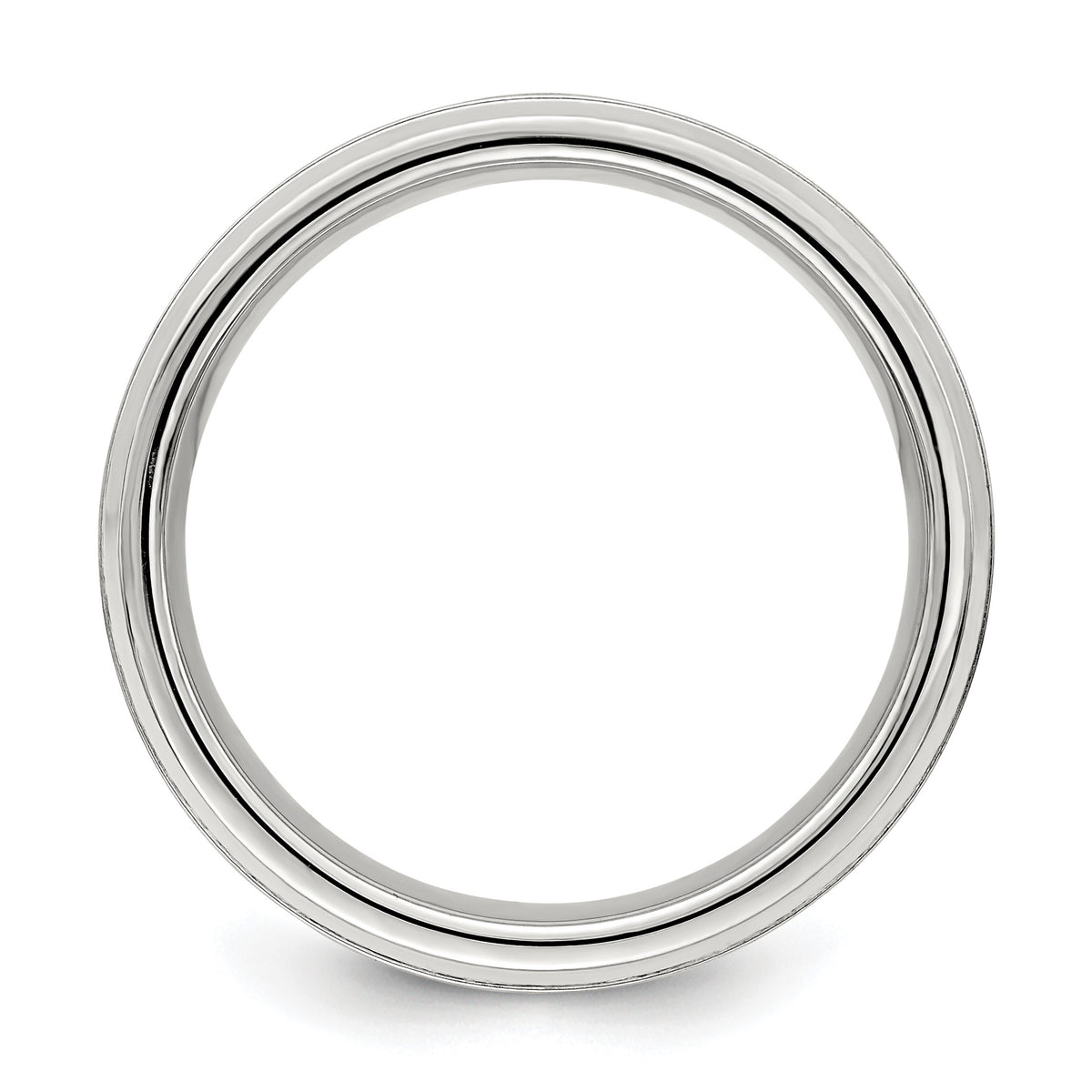 Sterling Silver 6mm Brushed Flat Grooved Fancy Band Size 8.5