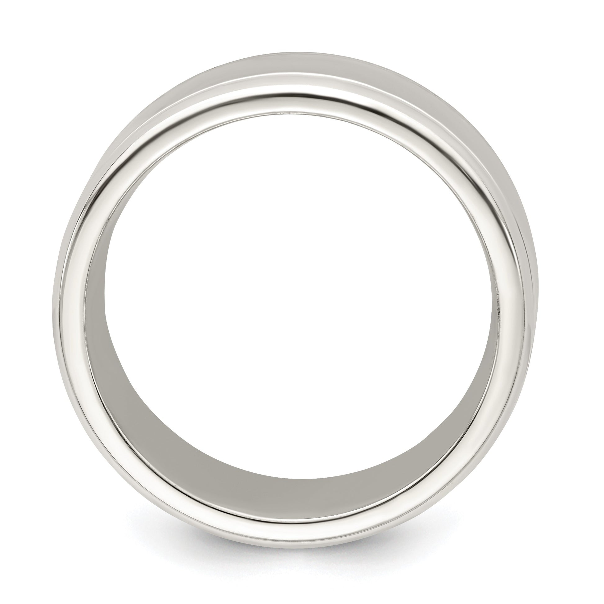 Sterling Silver 6mm Polished Flat Beveled Edge Fancy Band Size 13.5