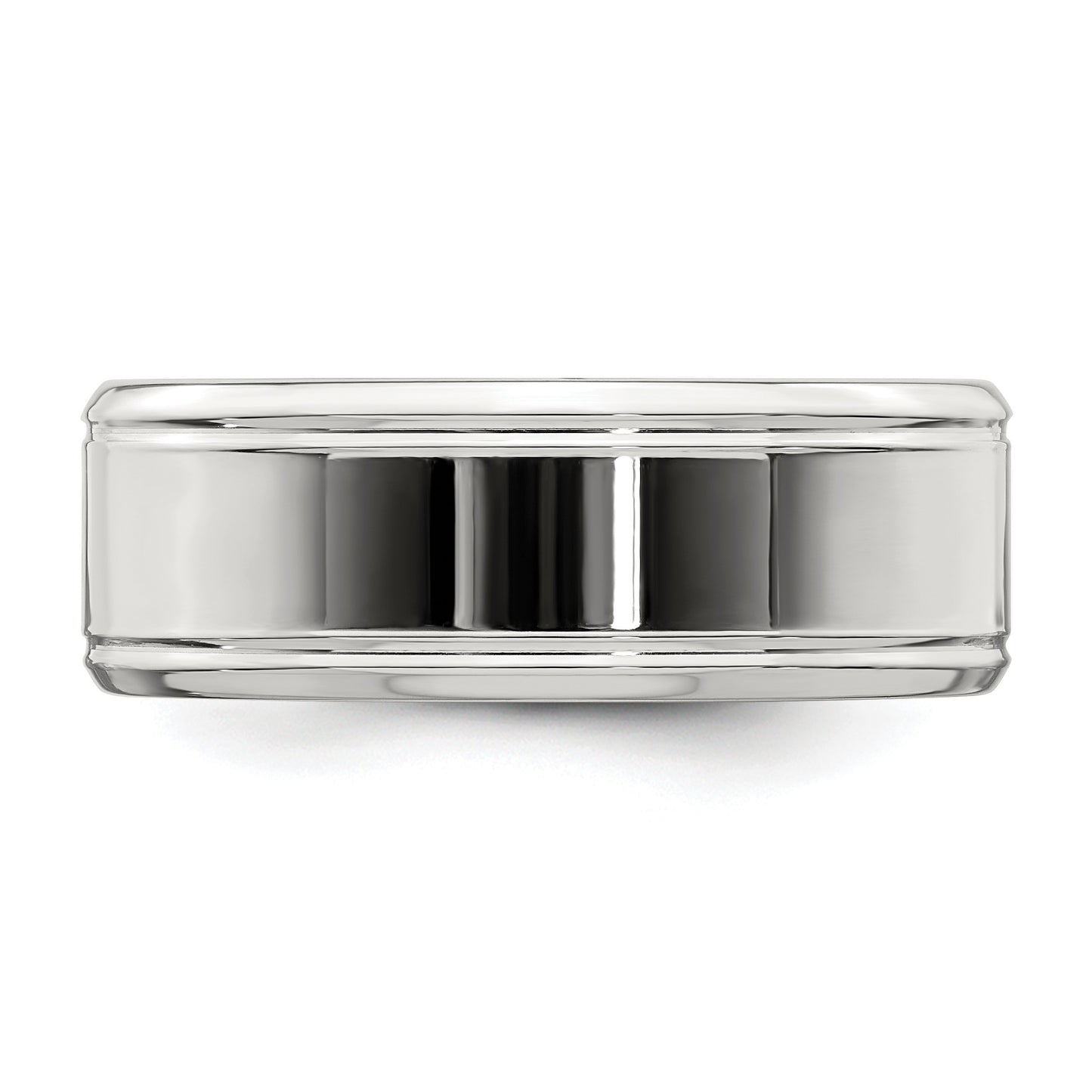 Sterling Silver 6mm Polished Flat Beveled Edge Fancy Band Size 13.5