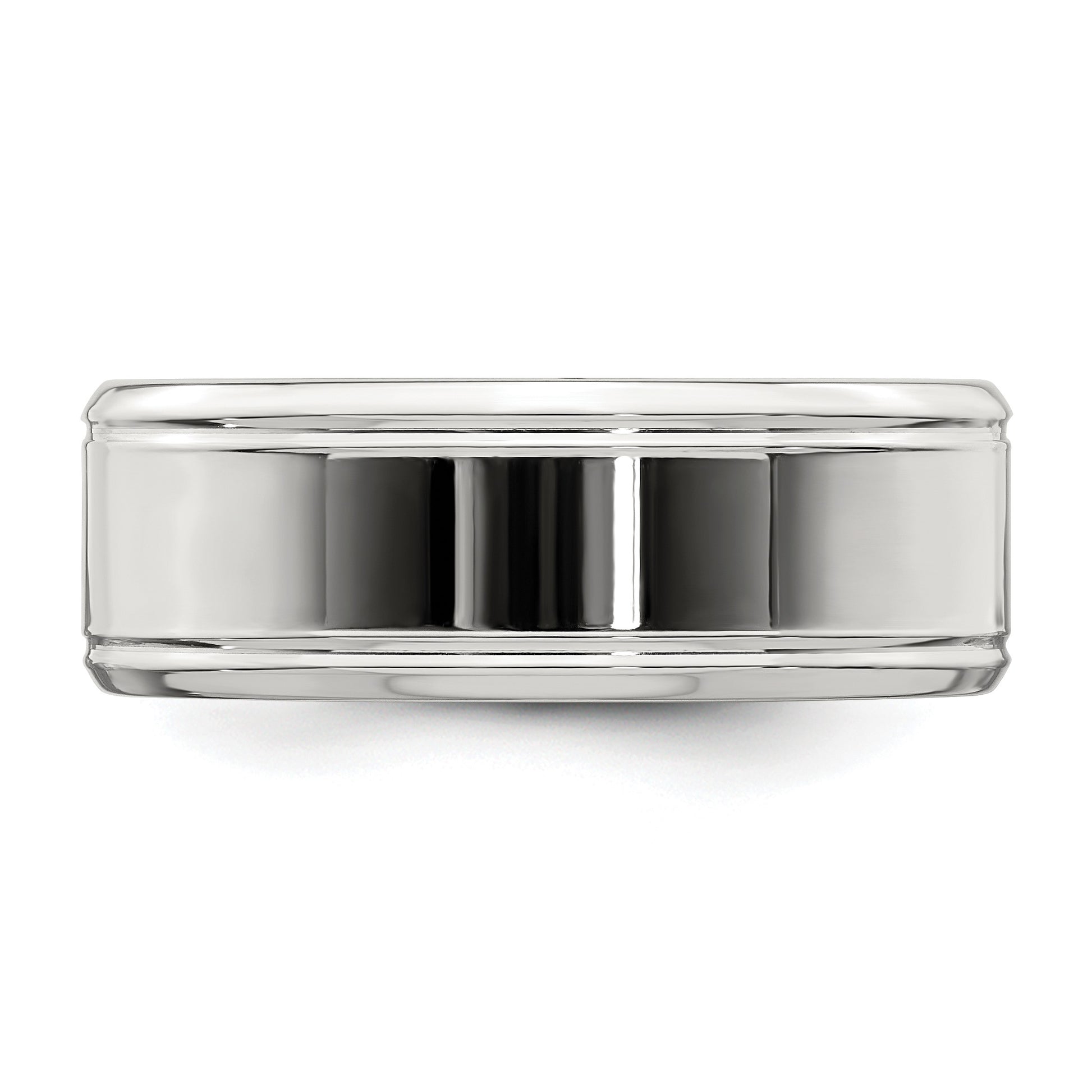 Sterling Silver 6mm Polished Flat Beveled Edge Fancy Band Size 13.5