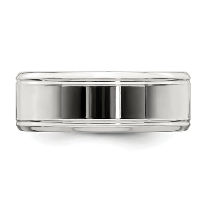 Sterling Silver 6mm Polished Flat Beveled Edge Fancy Band Size 9