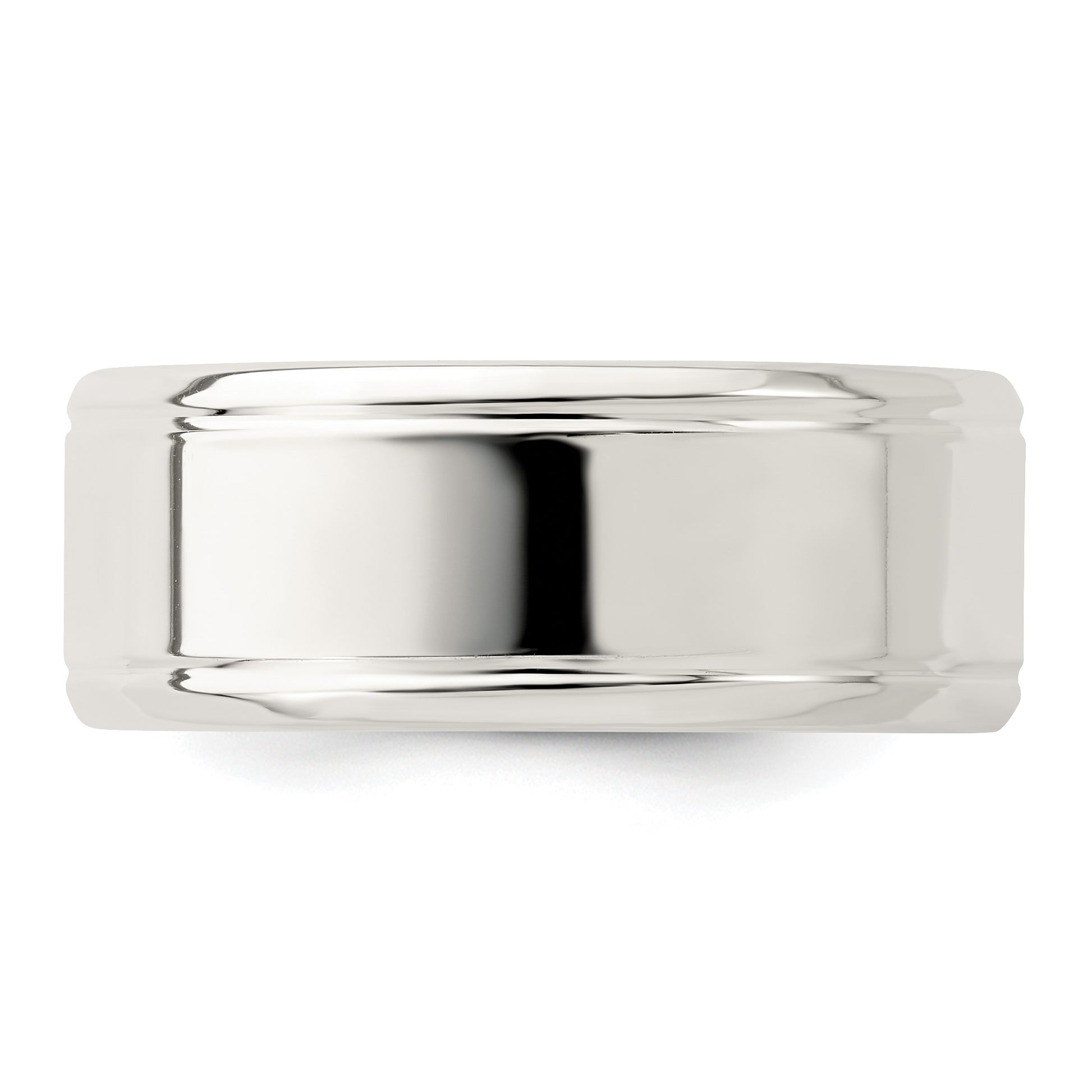 Sterling Silver 6mm Polished Flat Beveled Edge Fancy Band Size 9