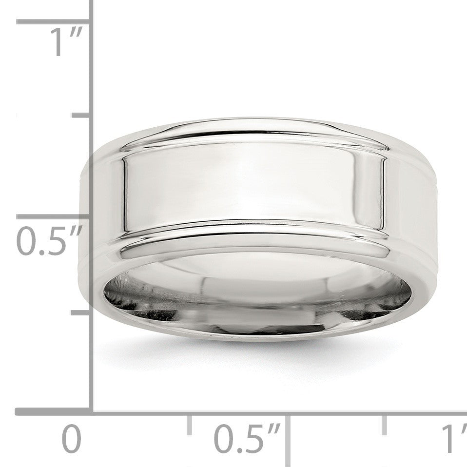 Sterling Silver 6mm Polished Flat Beveled Edge Fancy Band Size 7