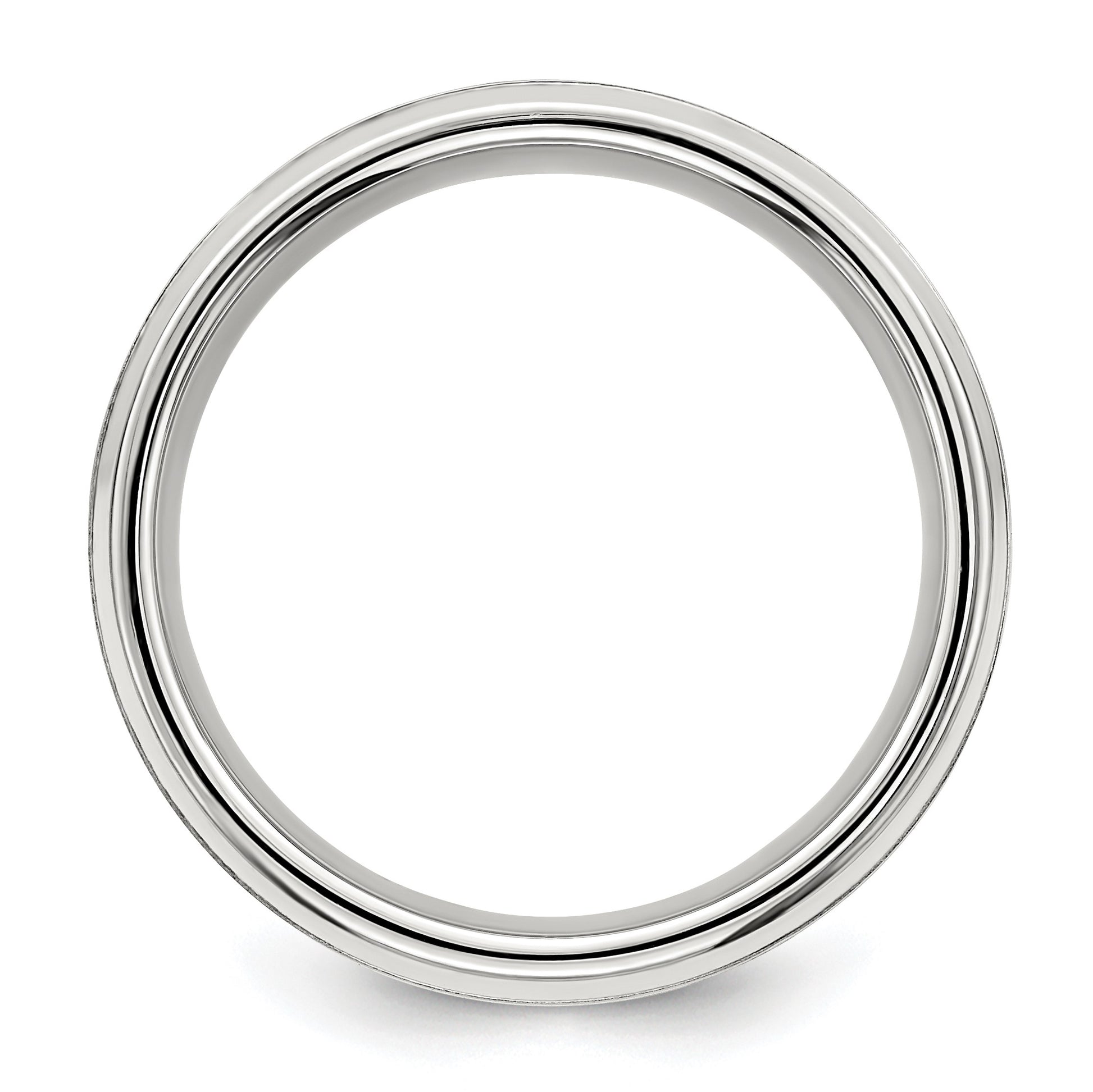 Sterling Silver Rhodium-plated 8mm Brushed Fancy Band Size 10