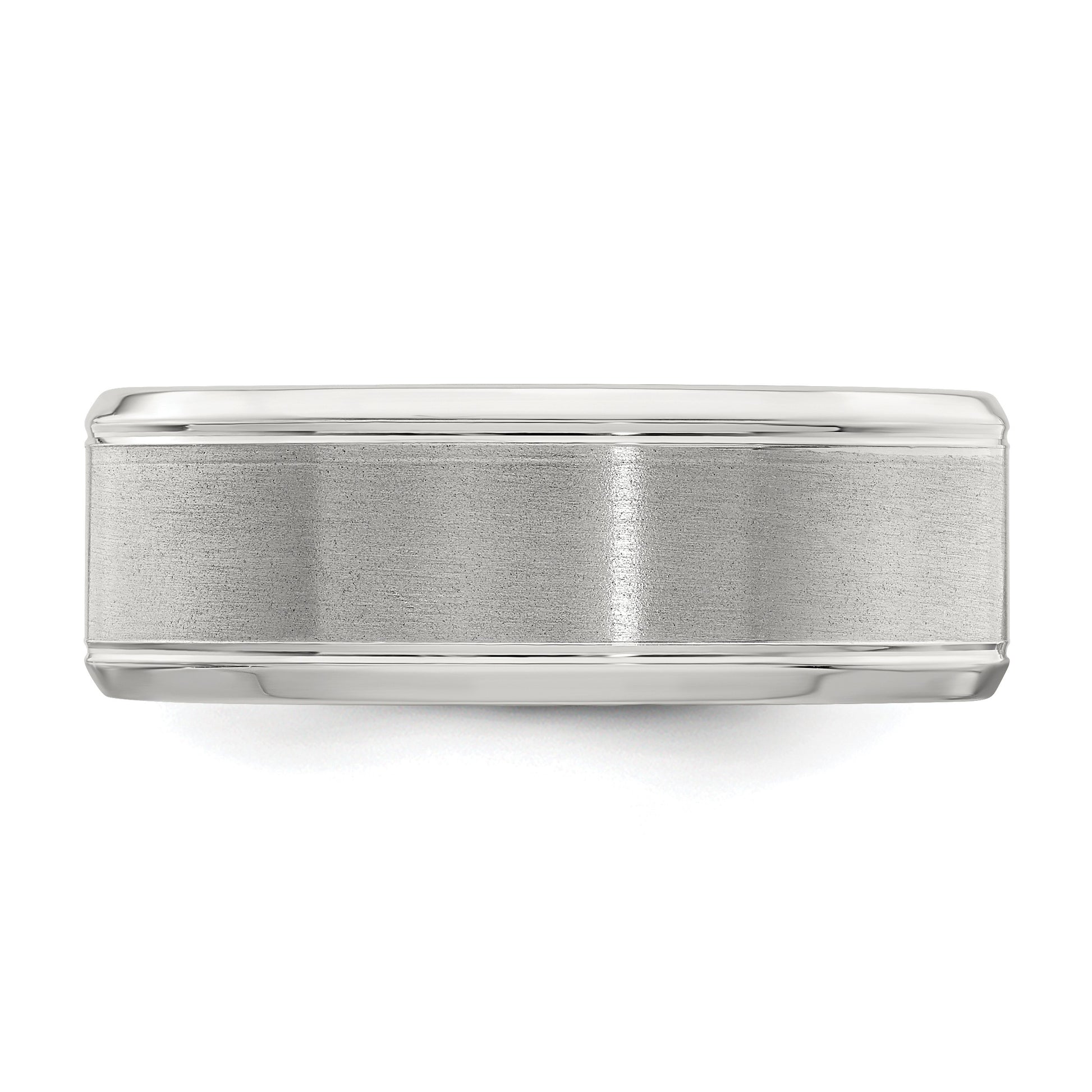 Sterling Silver 6mm Brushed Flat Beveled Edge Fancy Band Size 11