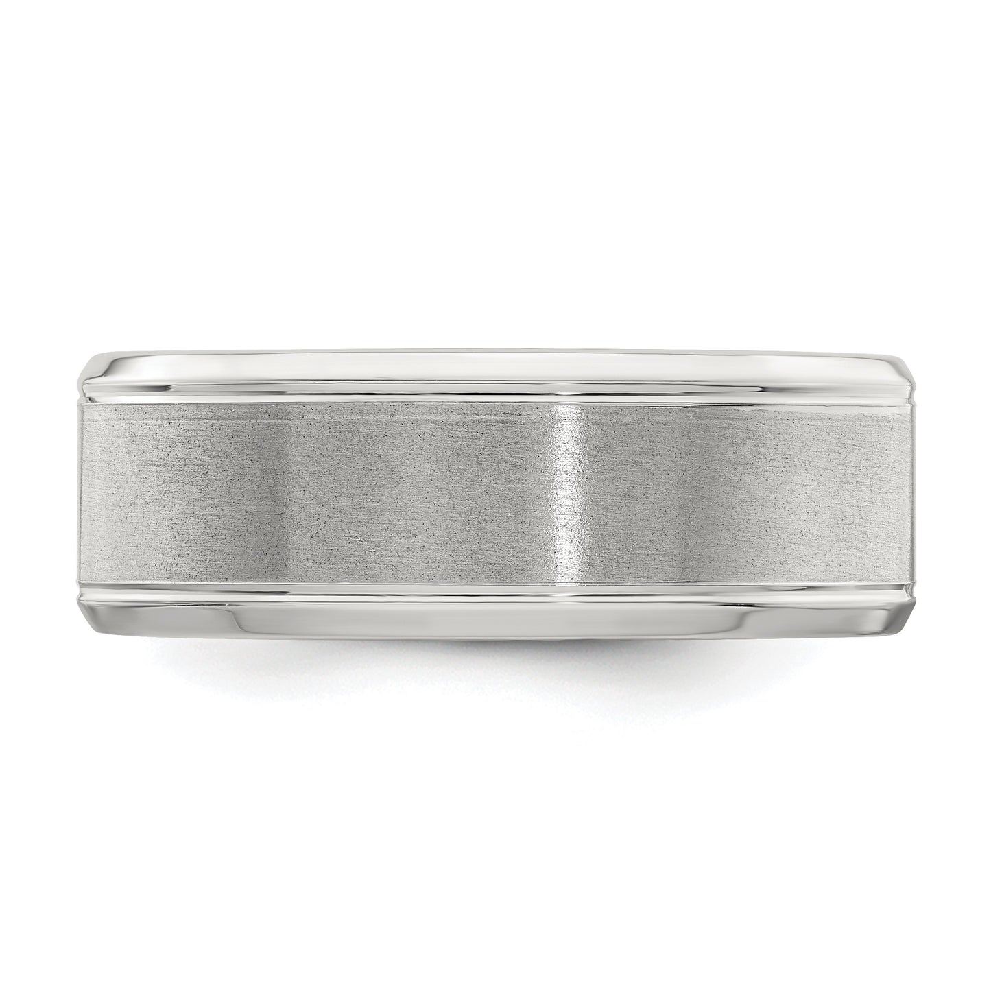 Sterling Silver 6mm Brushed Flat Beveled Edge Fancy Band Size 12.5