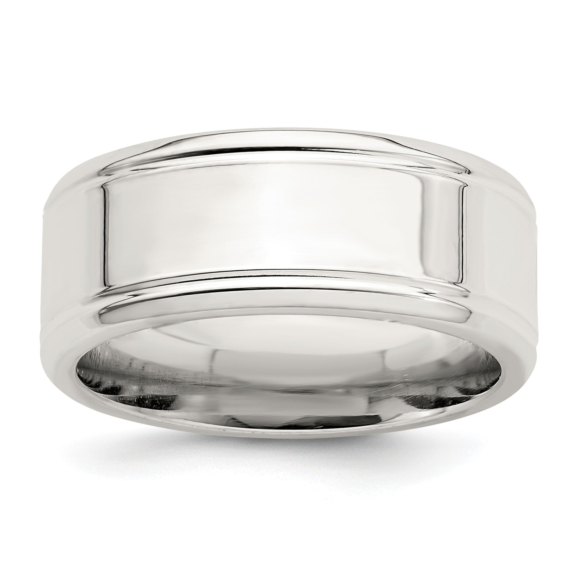 Sterling Silver 6mm Polished Flat Beveled Edge Fancy Band Size 11