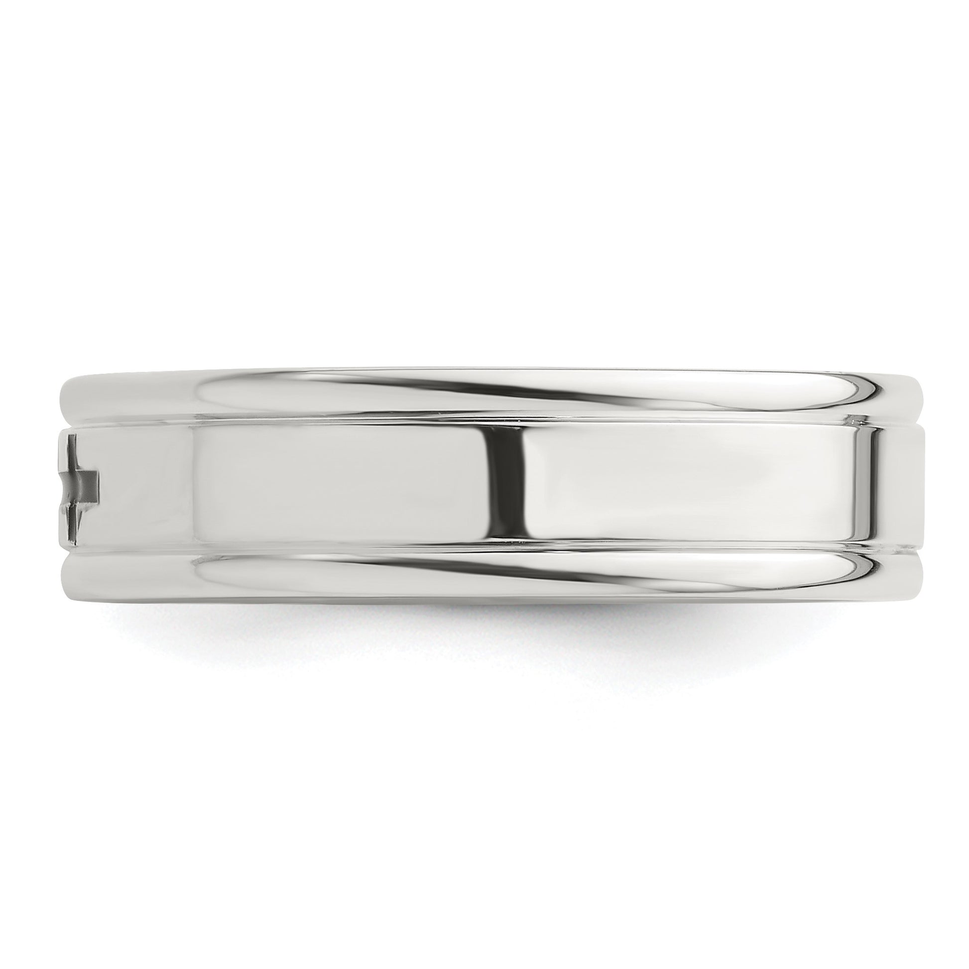 Sterling Silver 6mm Enamel Cross Fancy Band Size 10