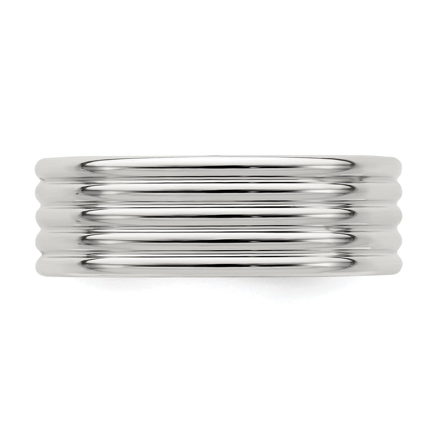 Sterling Silver 7mm Polished 5-Row Fancy Band Size 11