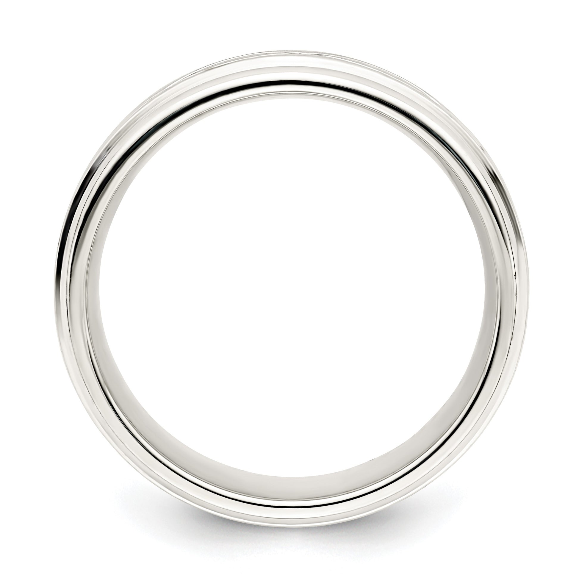 Sterling Silver 7mm Polished Flat Intertwined Design Beveled Edge Fancy Band Size 11.5