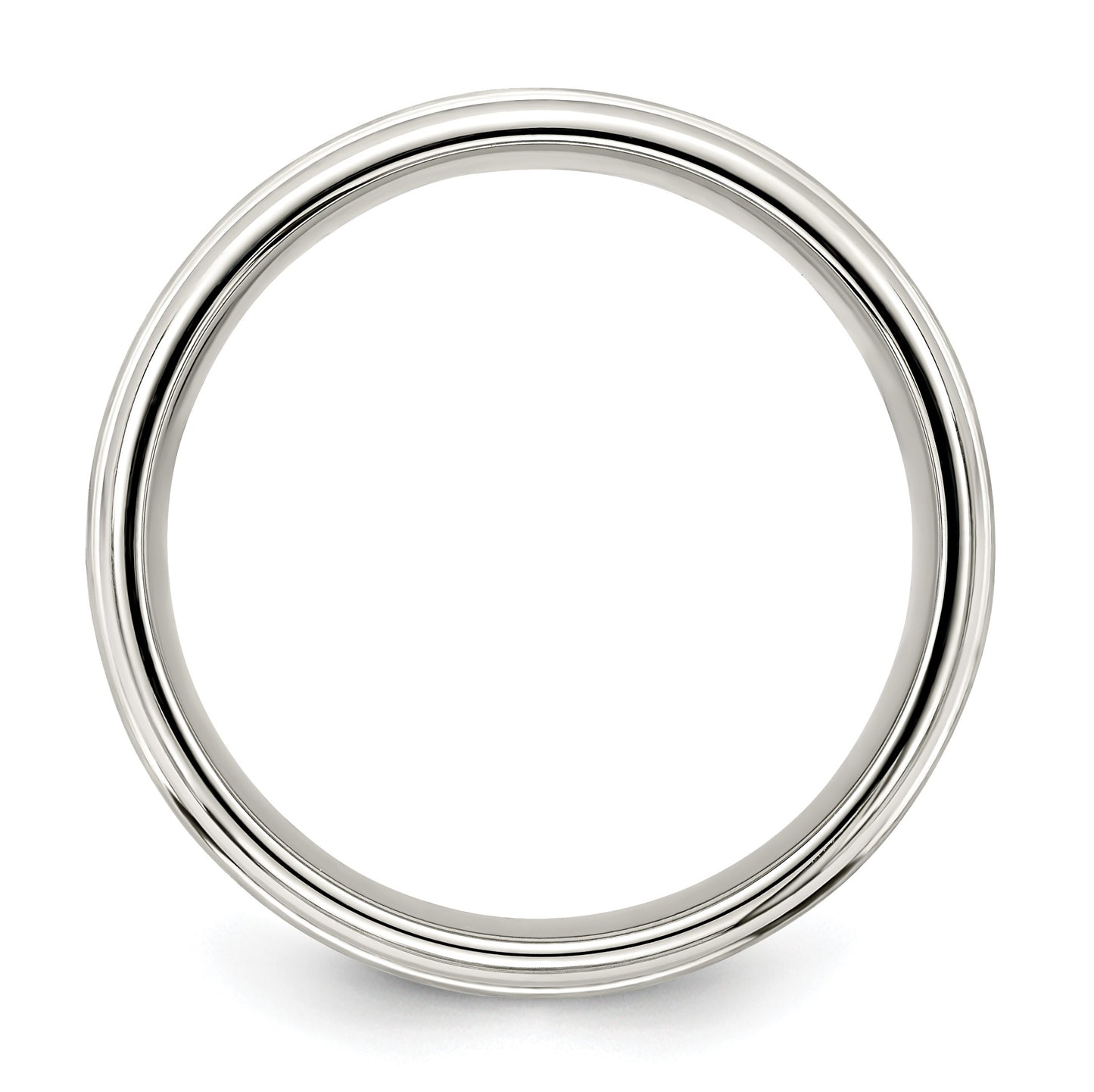 Sterling Silver 7mm Brushed Flat Intertwined Design Beveled Edge Fancy Band Size 12.5