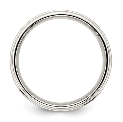 Sterling Silver 7mm Brushed Flat Intertwined Design Beveled Edge Fancy Band Size 12.5