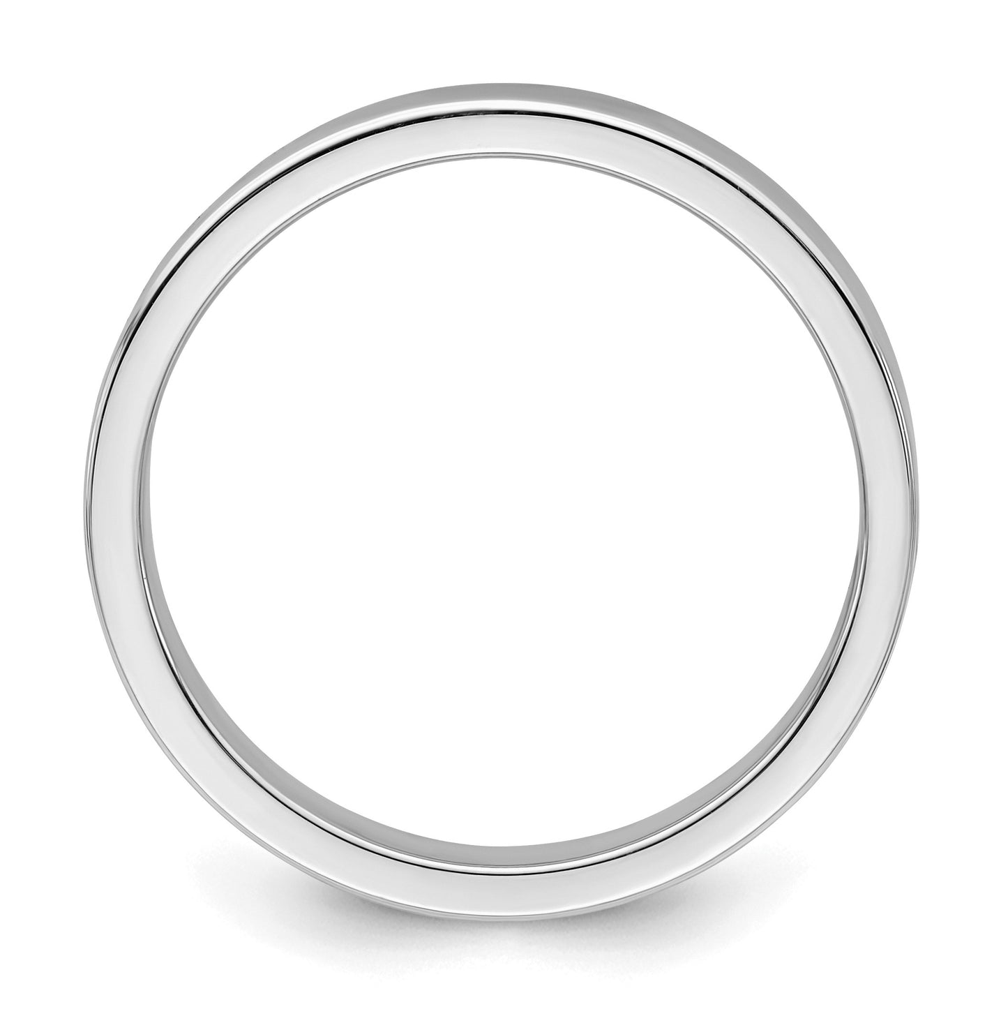 Sterling Silver Rhodium-plated 3mm Flat Size 12 Band
