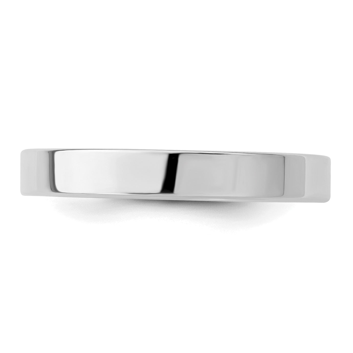 Sterling Silver Rhodium-plated 3mm Flat Size 5 Band