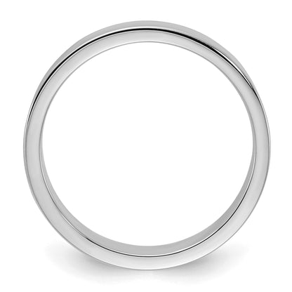 Sterling Silver Rhodium-plated 4mm Flat Size 13 Band