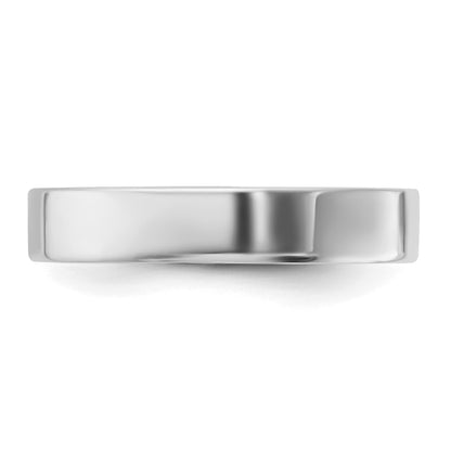 Sterling Silver Rhodium-plated 4mm Flat Size 11 Band