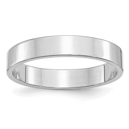 Sterling Silver Rhodium-plated 4mm Flat Size 13 Band