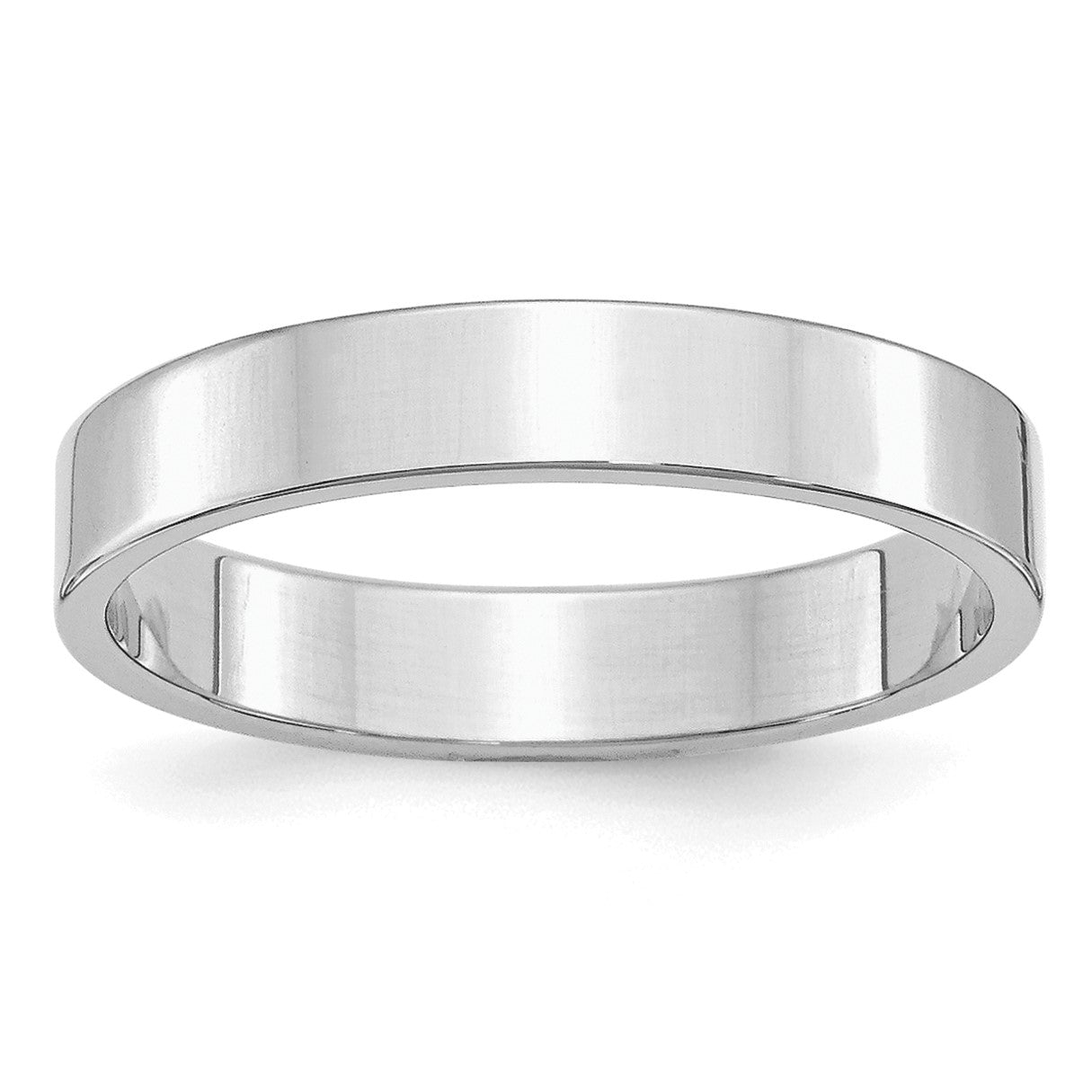 Sterling Silver Rhodium-plated 4mm Flat Size 10.5 Band