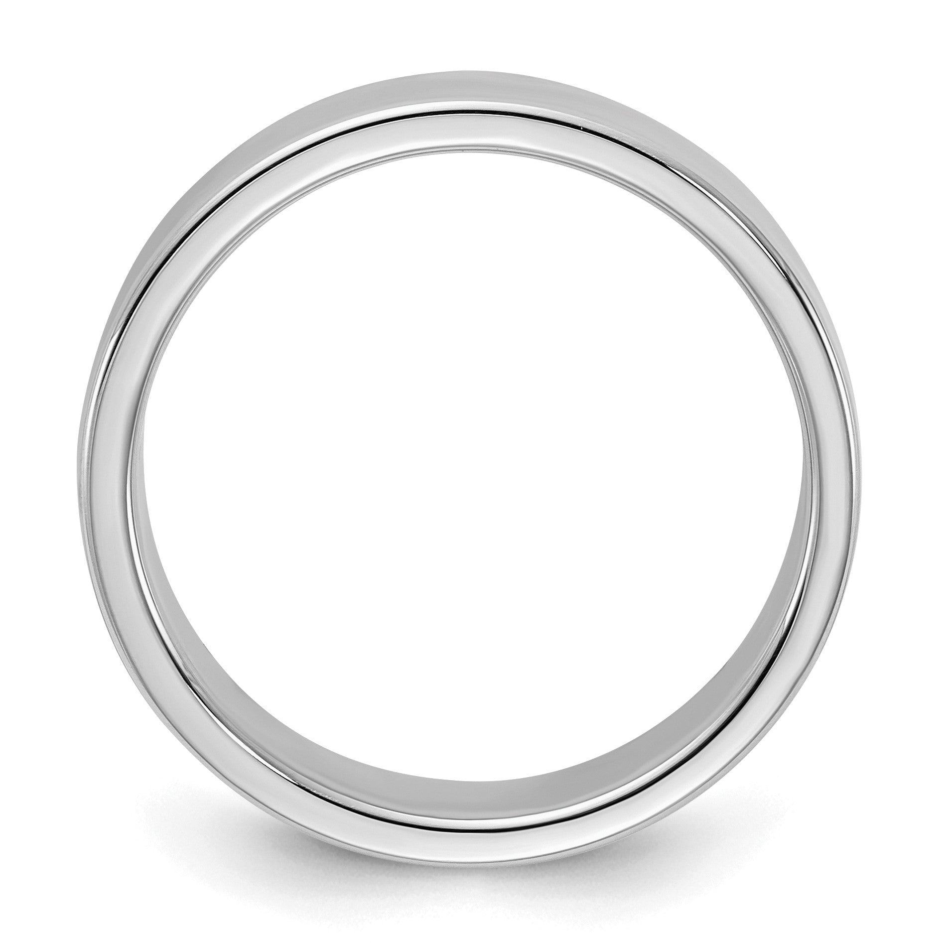 Sterling Silver Rhodium-plated 5mm Flat Size 8 Band