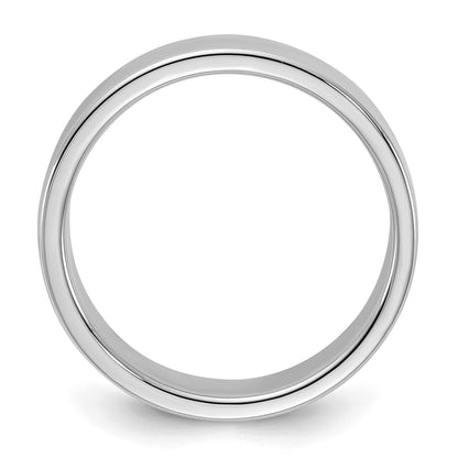 Sterling Silver Rhodium-plated 5mm Flat Size 8 Band