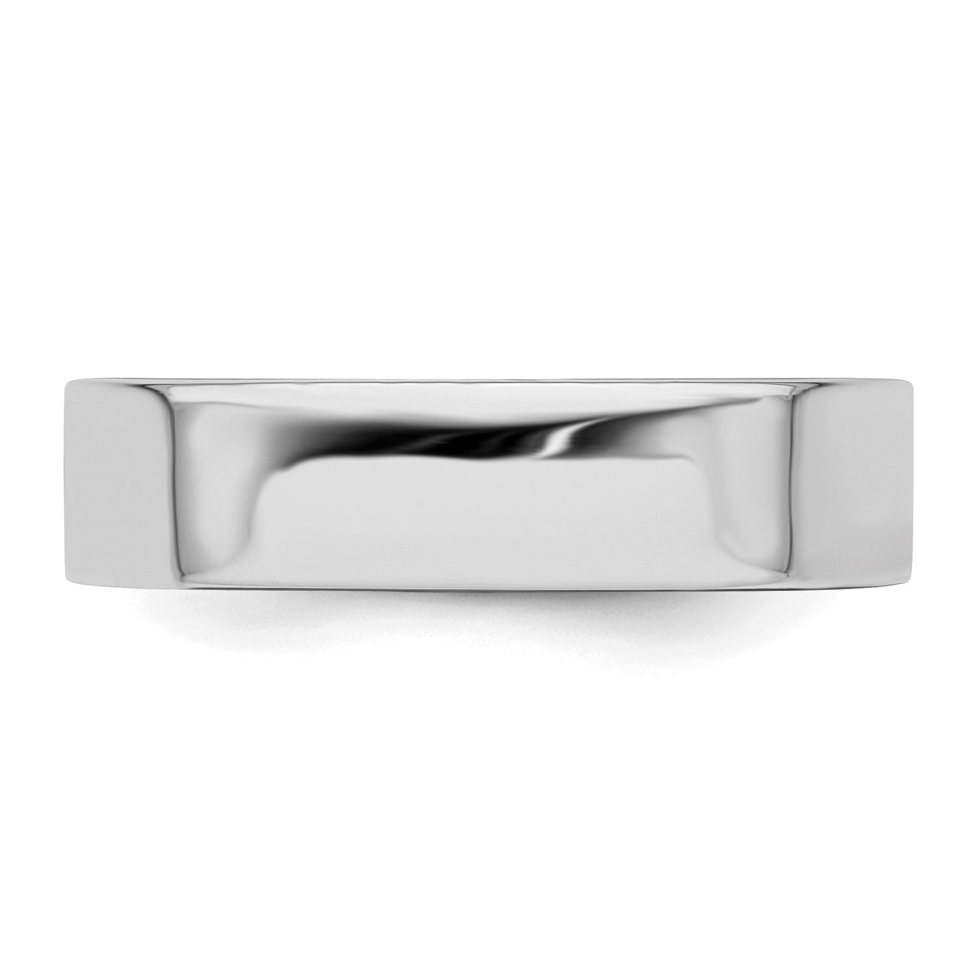 Sterling Silver Rhodium-plated 5mm Flat Size 8 Band