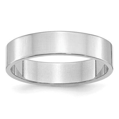 Sterling Silver Rhodium-plated 5mm Flat Size 8 Band