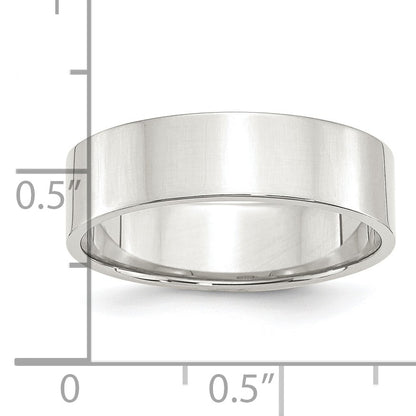 Sterling Silver 6mm Lightweight Flat Size 7.5 Band