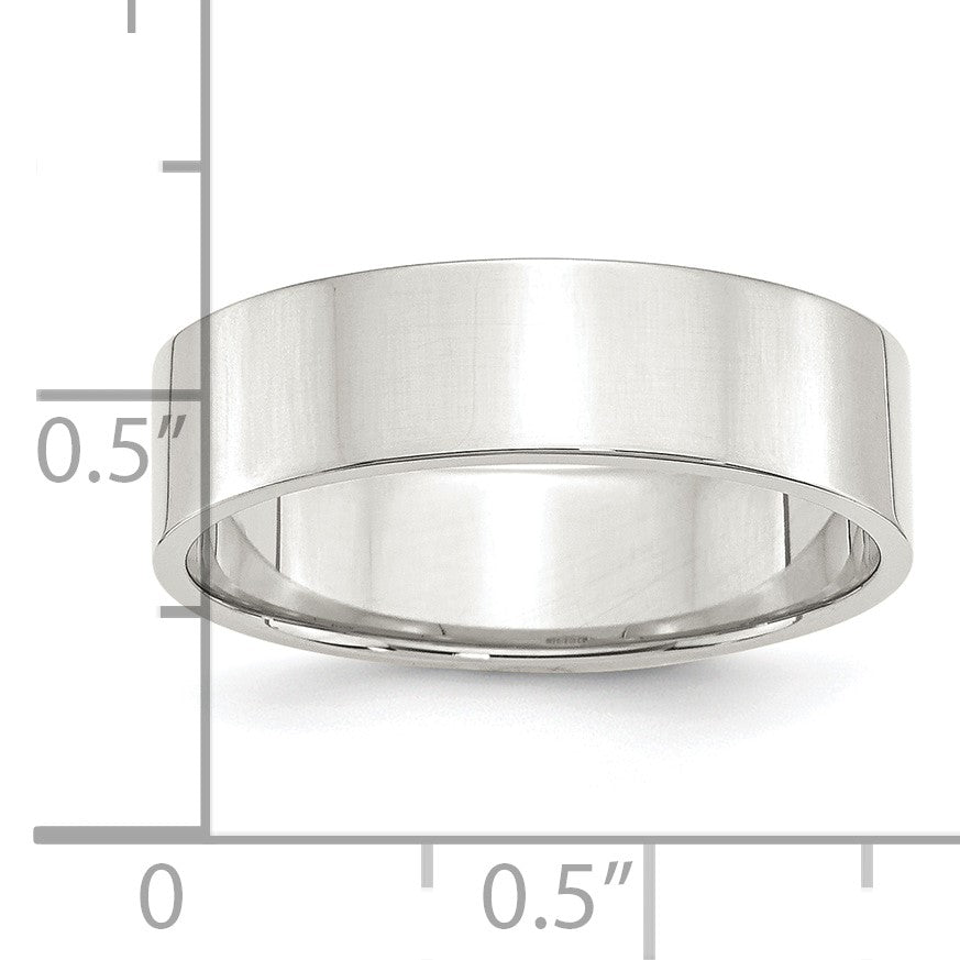 Sterling Silver 6mm Lightweight Flat Size 7 Band