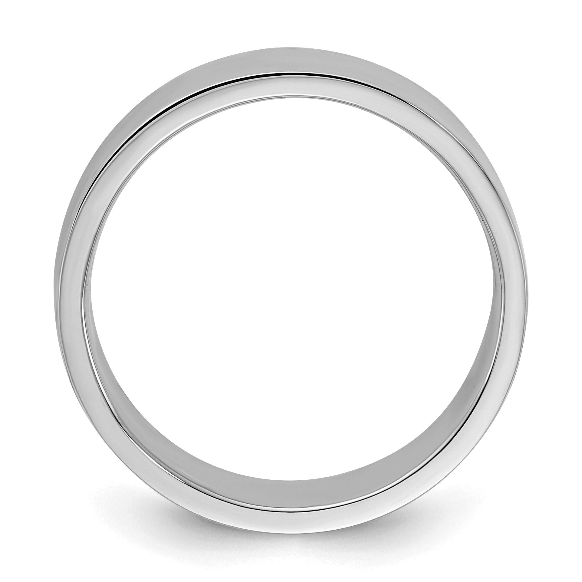 Sterling Silver Rhodium-plated 6mm Flat Size 13 Band