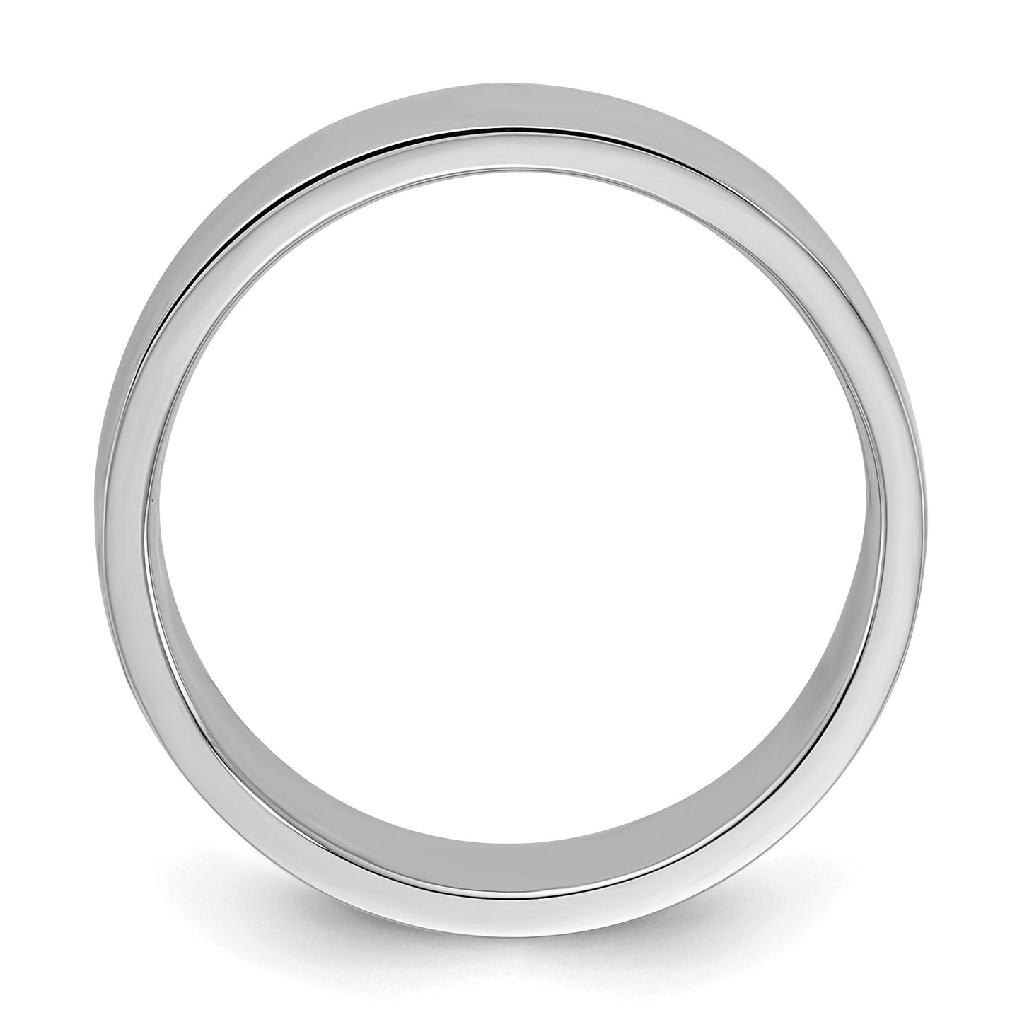Sterling Silver Rhodium-plated 6mm Flat Size 9 Band