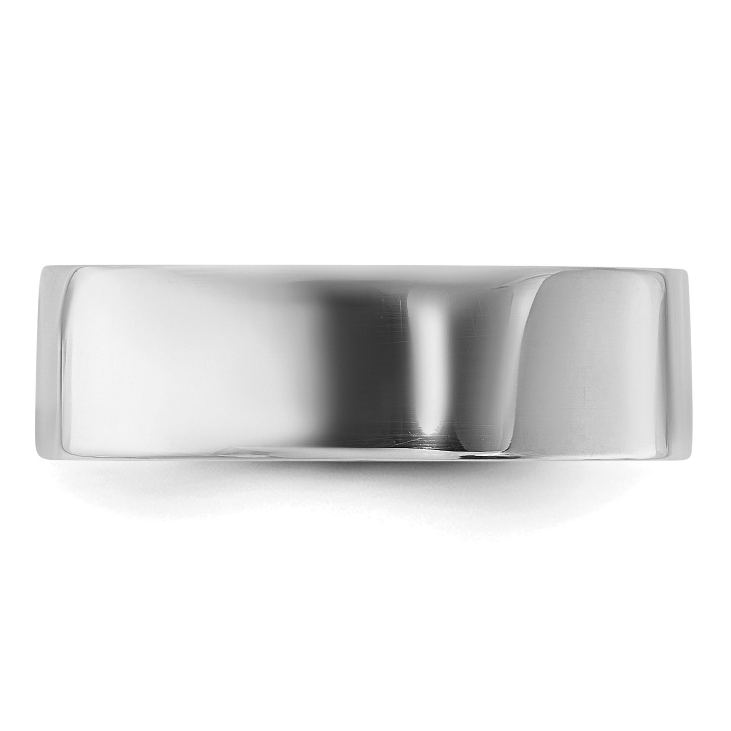 Sterling Silver Rhodium-plated 6mm Flat Size 10 Band