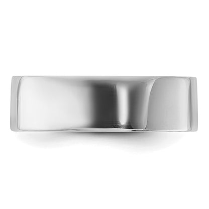 Sterling Silver Rhodium-plated 6mm Flat Size 6 Band