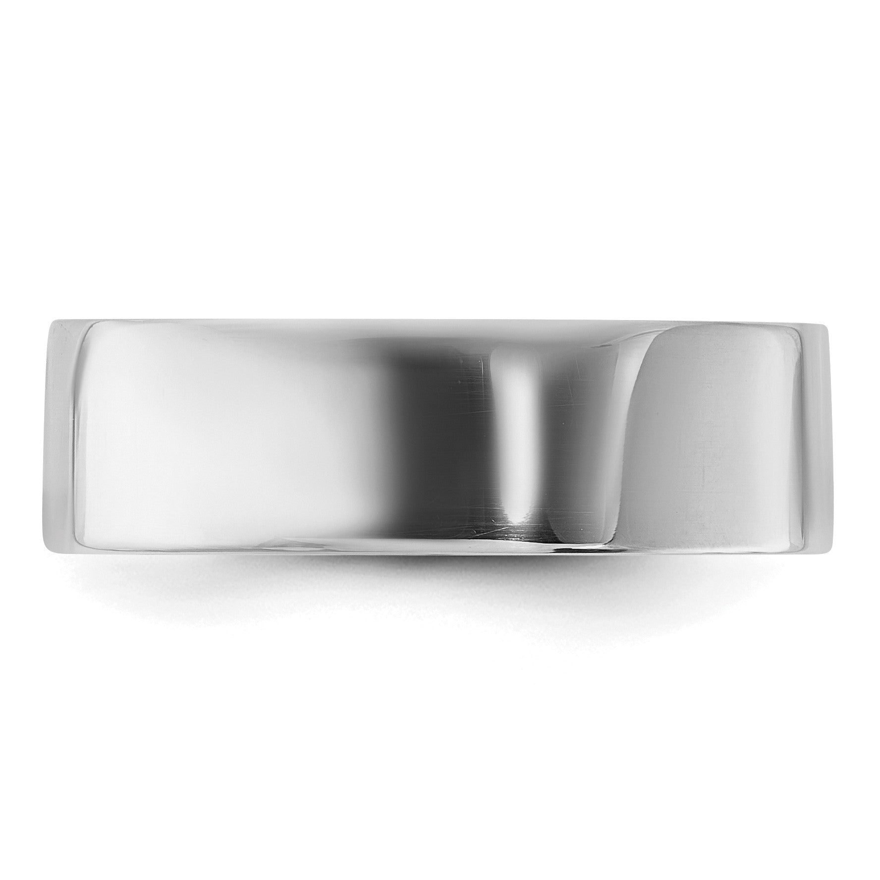 Sterling Silver Rhodium-plated 6mm Flat Size 7 Band