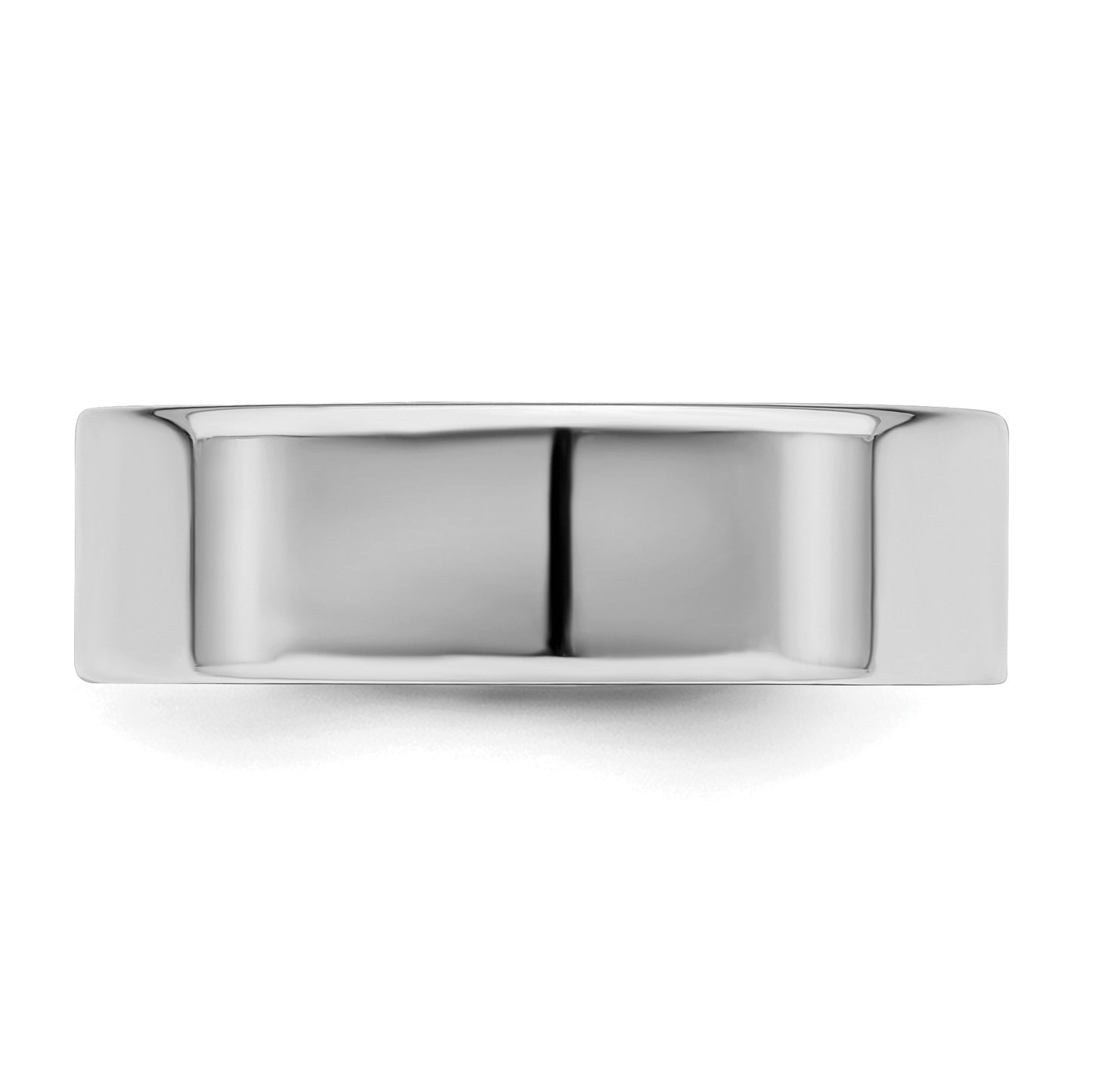 Sterling Silver Rhodium-plated 6mm Flat Size 7 Band