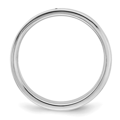 Sterling Silver Rhodium-plated 7mm Flat Size 8 Band