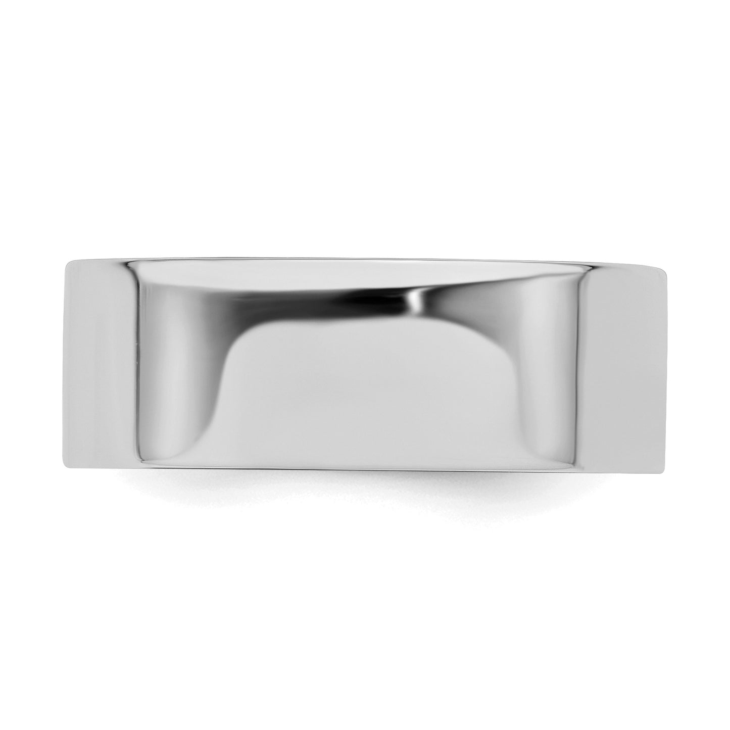 Sterling Silver Rhodium-plated 7mm Flat Size 4.5 Band