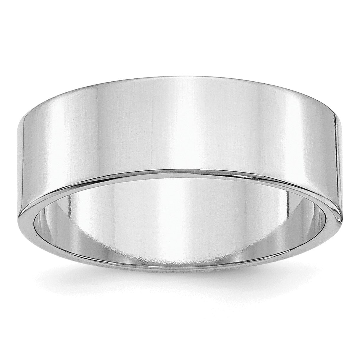 Sterling Silver Rhodium-plated 7mm Flat Size 4.5 Band