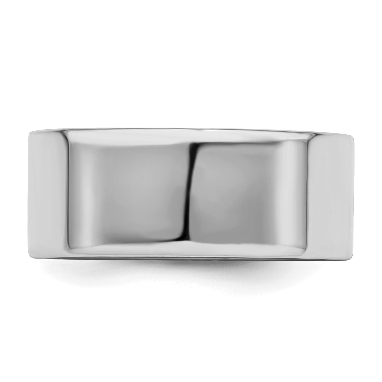 Sterling Silver Rhodium-plated 8mm Flat Size 12.5 Band