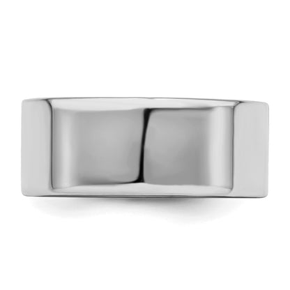 Sterling Silver Rhodium-plated 8mm Flat Size 12.5 Band