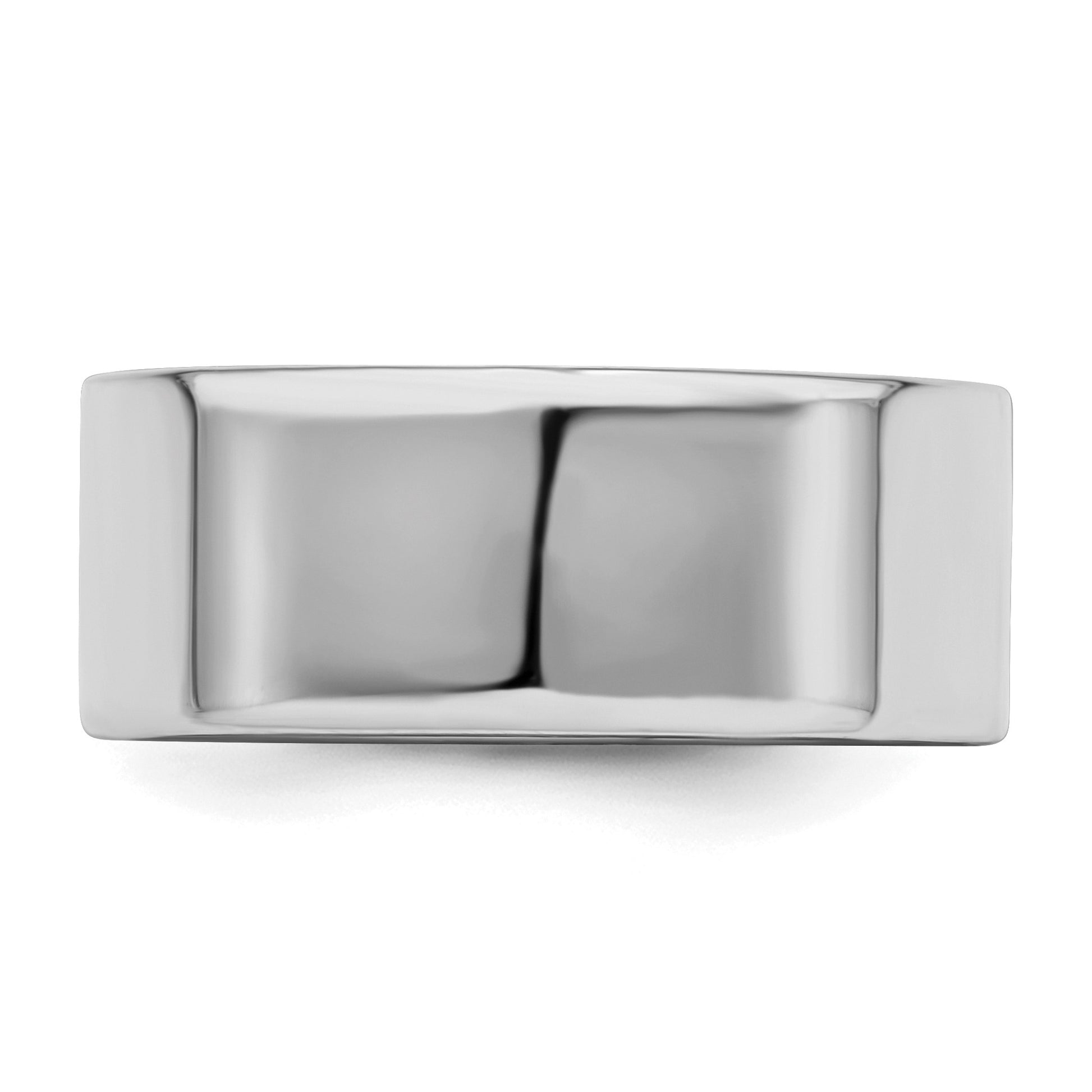 Sterling Silver Rhodium-plated 8mm Flat Size 6 Band