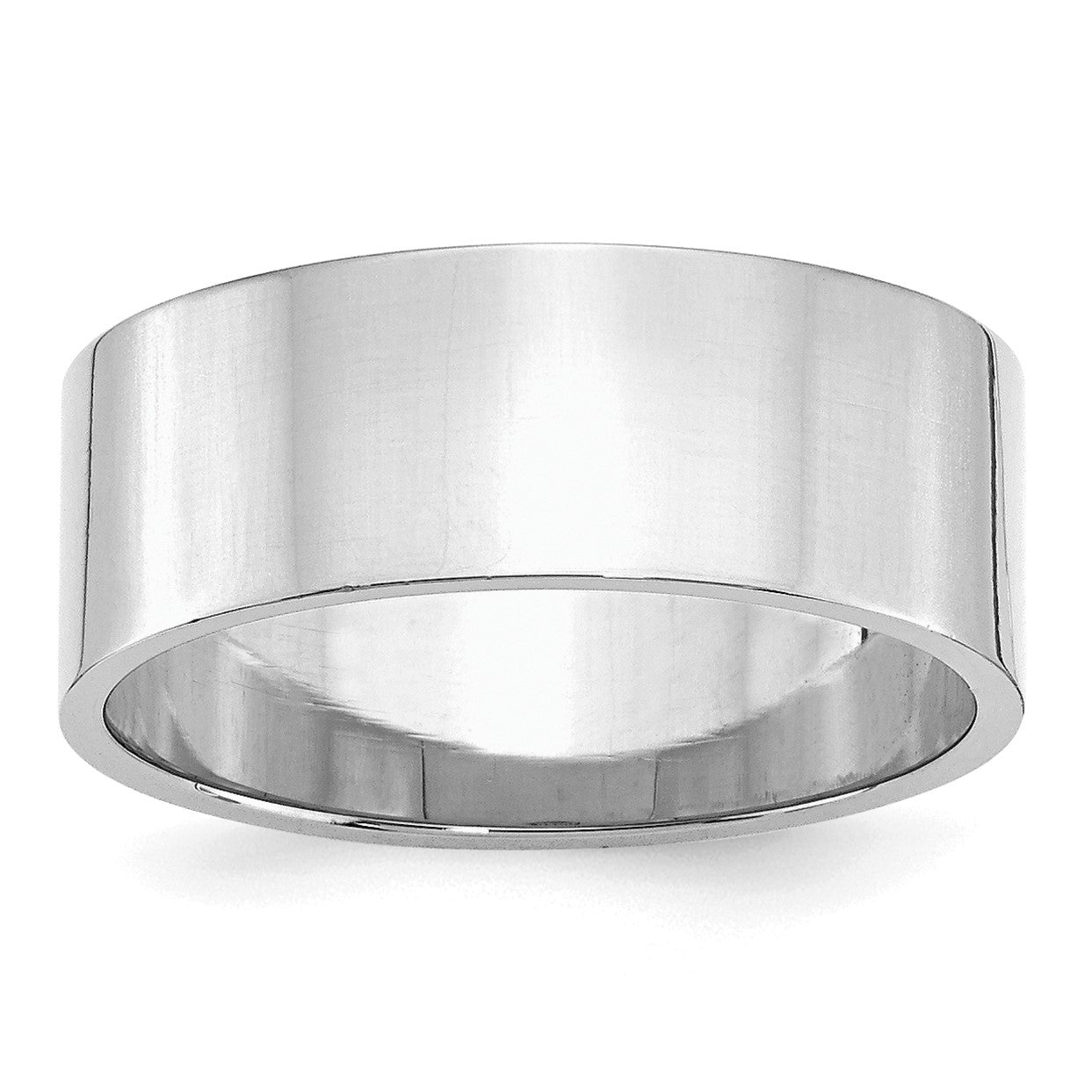 Sterling Silver Rhodium-plated 8mm Flat Size 12.5 Band