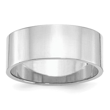 Sterling Silver Rhodium-plated 8mm Flat Size 12.5 Band
