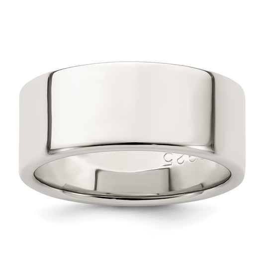 Sterling Silver 8mm Lightweight Flat Size 9.5 Band