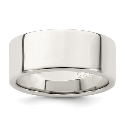 Sterling Silver 8mm Lightweight Flat Size 10 Band