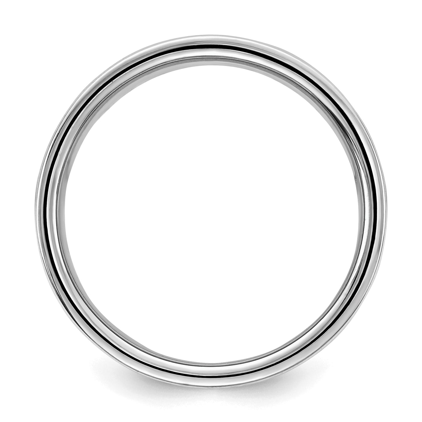 Sterling Silver Rhodium-plated 9mm Flat Size 7 Band