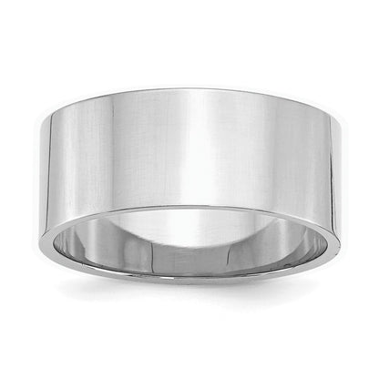 Sterling Silver Rhodium-plated 9mm Flat Size 9 Band