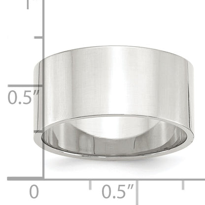 Sterling Silver 10mm Lightweight Flat Size 12.5 Band
